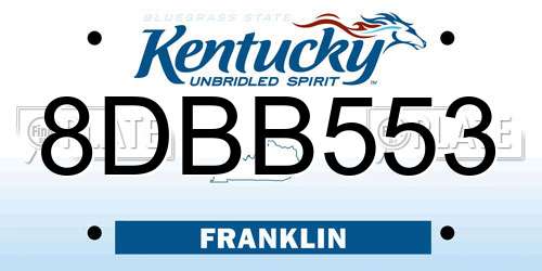 8DBB553 Kentucky License Plate