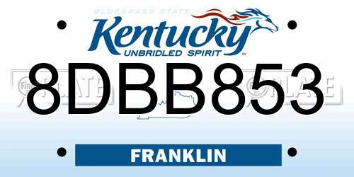 8DBB853 Kentucky License Plate