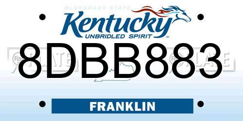 8DBB883 Kentucky License Plate