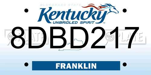 8DBD217 Kentucky License Plate