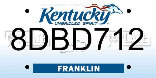 8DBD712 Kentucky License Plate