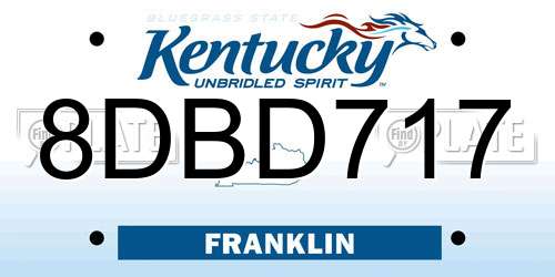 8DBD717 Kentucky License Plate