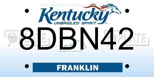 8DBN42 Kentucky License Plate