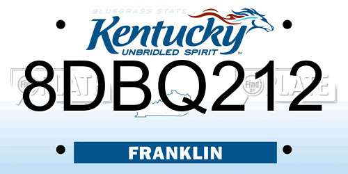 8DBQ212 Kentucky License Plate