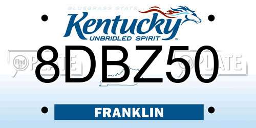 8DBZ50 Kentucky License Plate