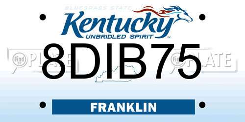 8DIB75 Kentucky License Plate