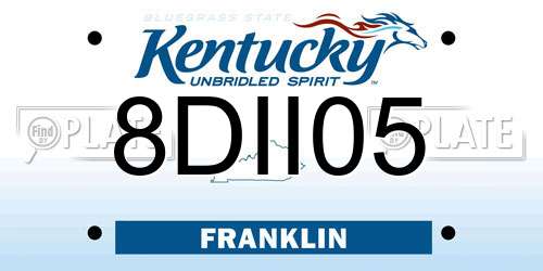 8DII05 Kentucky License Plate