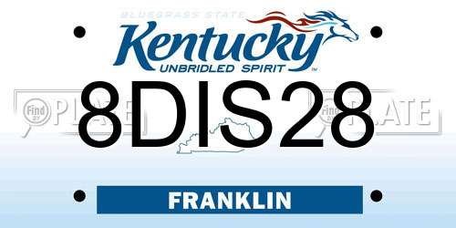 8DIS28 Kentucky License Plate