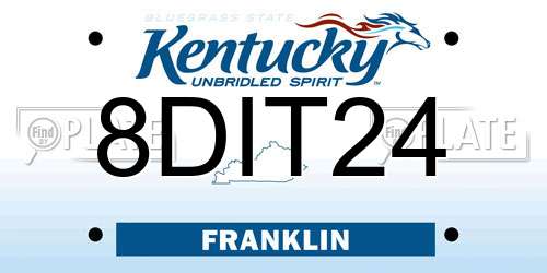 8DIT24 Kentucky License Plate