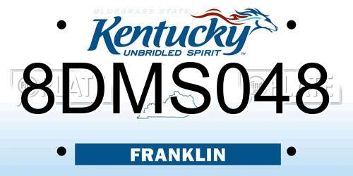 8DMS048 Kentucky License Plate