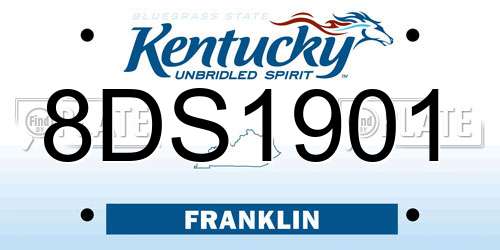 8DS1901 Kentucky License Plate