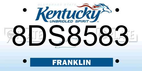 8DS8583 Kentucky License Plate