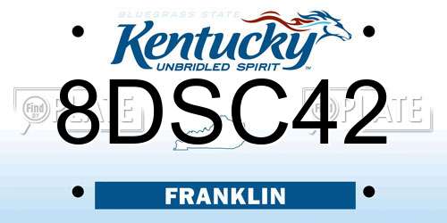 8DSC42 Kentucky License Plate