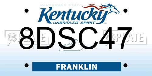 8DSC47 Kentucky License Plate