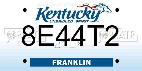 8E44T2 Kentucky License Plate