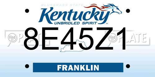 8E45Z1 Kentucky License Plate