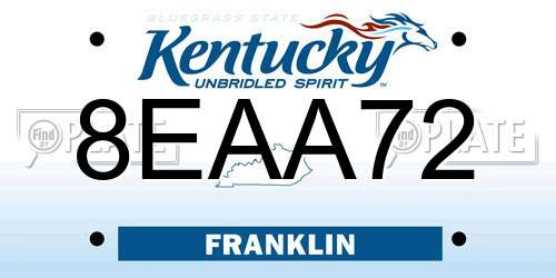 8EAA72 Kentucky License Plate