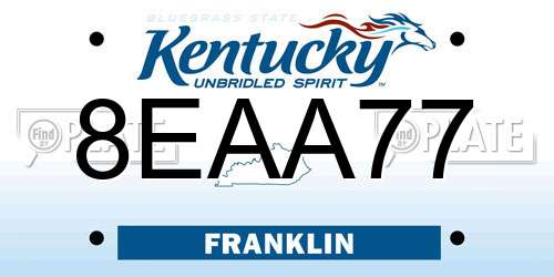 8EAA77 Kentucky License Plate