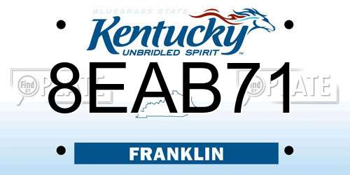 8EAB71 Kentucky License Plate