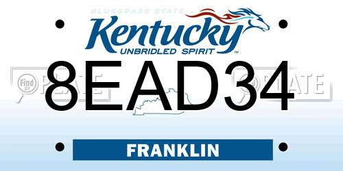 8EAD34 Kentucky License Plate