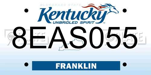 8EAS055 Kentucky License Plate