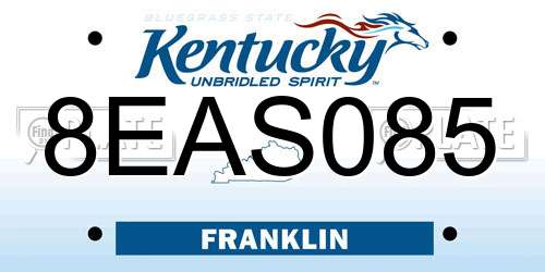 8EAS085 Kentucky License Plate