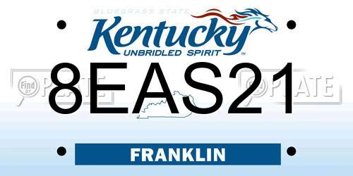 8EAS21 Kentucky License Plate