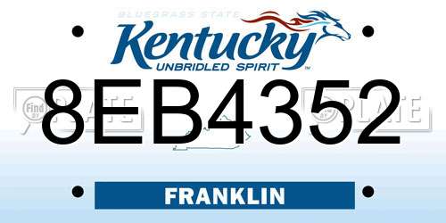 8EB4352 Kentucky License Plate