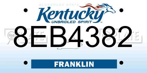 8EB4382 Kentucky License Plate