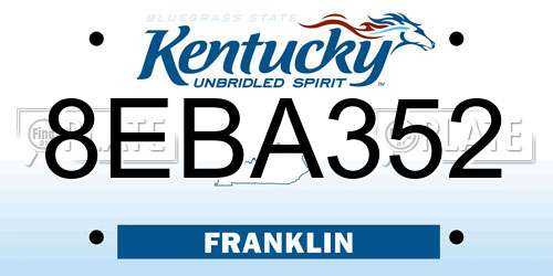 8EBA352 Kentucky License Plate