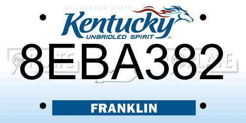 8EBA382 Kentucky License Plate