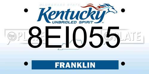 8EI055 Kentucky License Plate