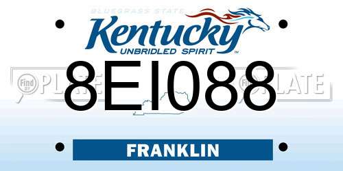 8EI088 Kentucky License Plate
