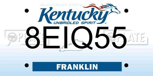 8EIQ55 Kentucky License Plate