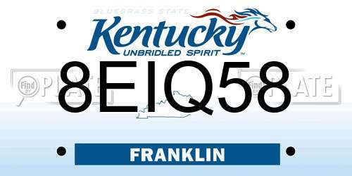 8EIQ58 Kentucky License Plate