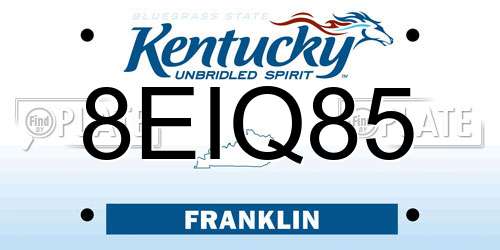 8EIQ85 Kentucky License Plate