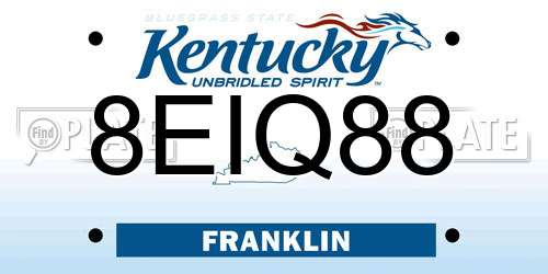 8EIQ88 Kentucky License Plate