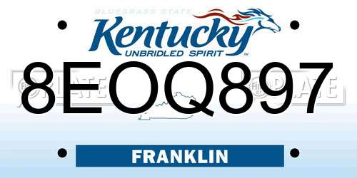 8EOQ897 Kentucky License Plate