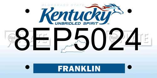 8EP5024 Kentucky License Plate