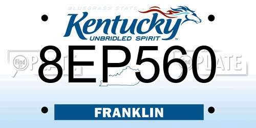 8EP560 Kentucky License Plate