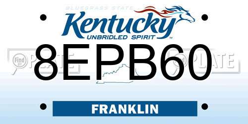 8EPB60 Kentucky License Plate