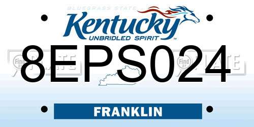8EPS024 Kentucky License Plate