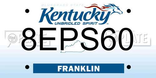 8EPS60 Kentucky License Plate