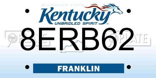 8ERB62 Kentucky License Plate