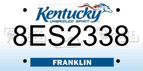 8ES2338 Kentucky License Plate