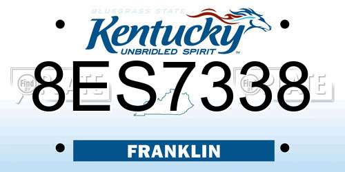 8ES7338 Kentucky License Plate