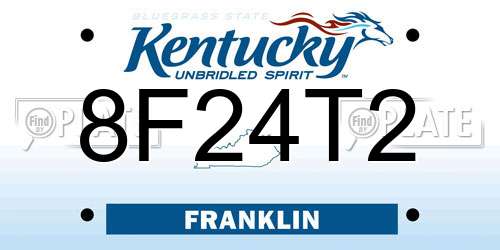 8F24T2 Kentucky License Plate