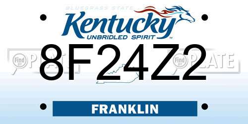 8F24Z2 Kentucky License Plate