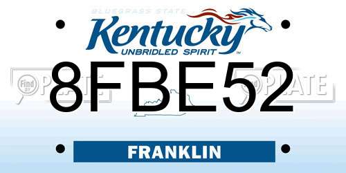 8FBE52 Kentucky License Plate