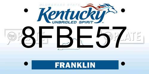 8FBE57 Kentucky License Plate